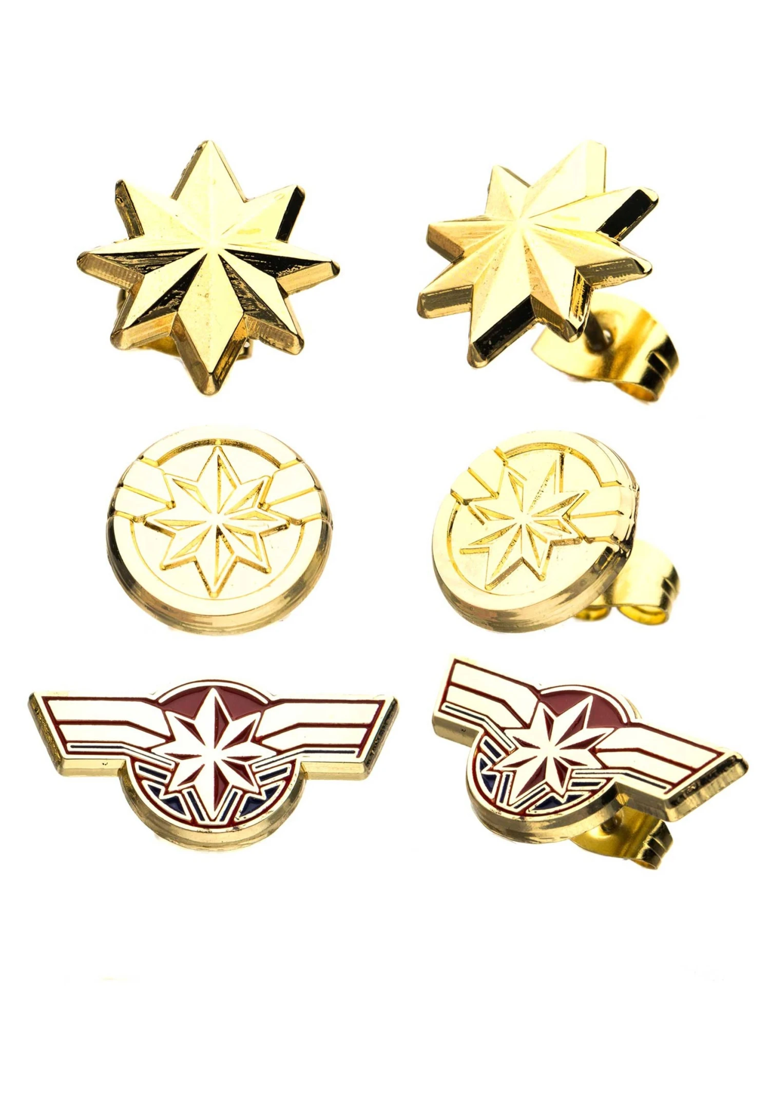 SALESONE Captain Marvel Earring Studs Set 1 SALESONE Captain Marvel Earring Studs Set