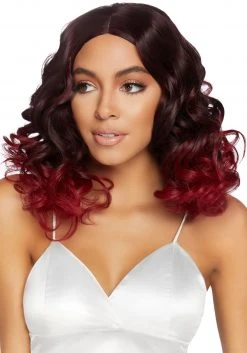 Leg Avenue Women's Curly Ombre Burgundy Wig -Cheap Halloween Store womens curly ombre burgundy wig alt 3