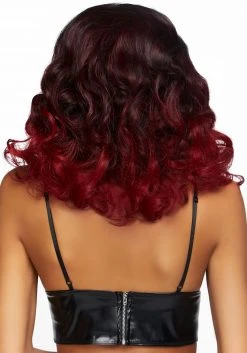 Leg Avenue Women's Curly Ombre Burgundy Wig -Cheap Halloween Store womens curly ombre burgundy wig alt 4