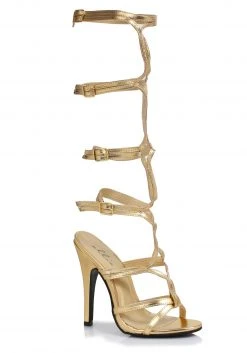 Ellie Womens Gold Goddess Heels