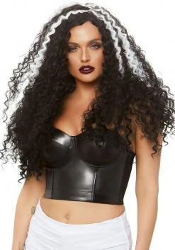 Leg Avenue Long Curly Women's Black And White Wig