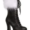 Ellie Women's Platform Black Lace Up Santa Boots