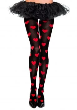 Music Legs Womens Queen Of Hearts Tights