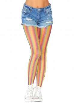Leg Avenue Women's Rainbow Striped Tights