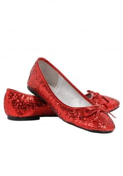 Ellie Women's Red Glitter Flats
