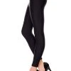 Music Legs Satin Black Leggings For Women