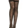 Music Legs Sheer Spiderweb Thigh Highs For Women