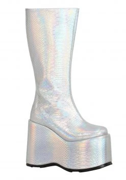 Ellie Women's Silver Holographic Galactic Boots