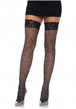 Leg Avenue Women's Sparkle Thigh Highs