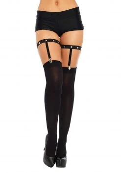 Leg Avenue Women's Studded Elastic Thigh High Garter Suspenders