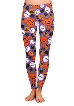 DM Merchandising Two Left Feet Attack Of The Pumpkins Women's Leggings