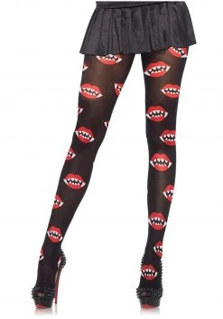 Leg Avenue Women's Vampire Teeth Tights