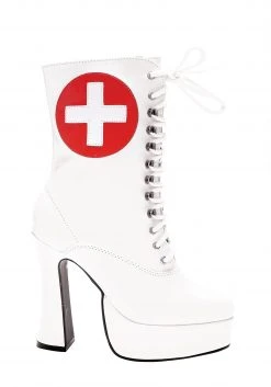Ellie Women's White Nurse Boots