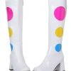 Ellie Women's White Polka Dot Gogo Boots