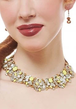 Costume Culture By Franco LLC Women's Yellow Cluster Collar Necklace